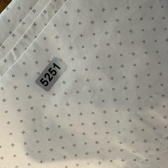 Lauren Ralph Lauren Sheet Twin Size White Gray Mini Dot Print 100% Cotton - Picture 7 of 7